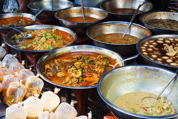 Street  food at  the market  in Thailand