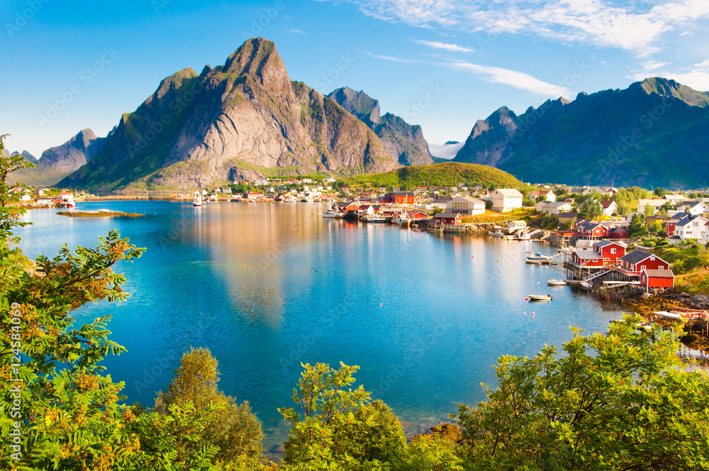 Lofoten islands landscape in Norway - obrazy, fototapety, plakaty 