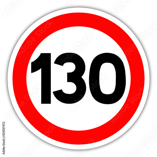 Panneau routier en France limite de vitesse à 130 km/h Illustration Stock Adobe Stock