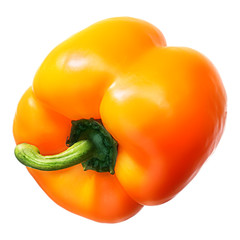 Canvas Print - Sweet orange pepper isolated on white background. With clipping path.
