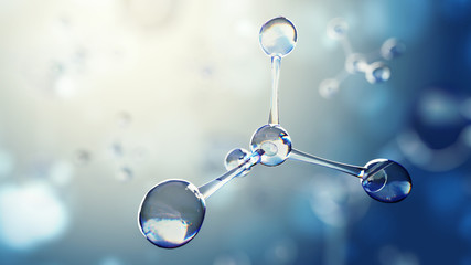 Wall Mural - science background with molecules and atoms