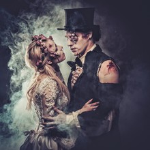 Dressed In Wedding Clothes Romantic Zombie Couple