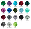© riakhinantonUkraine - Cool colors merino wool palette guide with titles, round samples