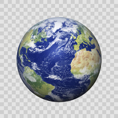 realistic earth with shadow on isolated background vector eps10. elements of this vector furnished b