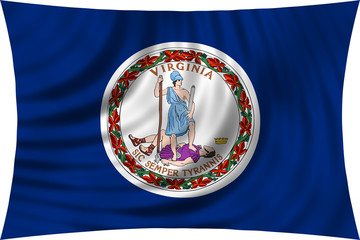 Sticker - Flag of the US state of Virginia waving isolated on white