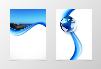 Poster - Front and back dynamic wave flyer template design