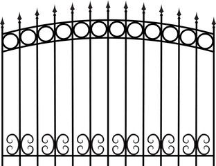 Wall Mural - Vector iron fence with wrought elements