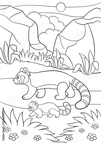 Coloring Pages Mother Red Panda Walks With Her Baby Stock Vector Adobe Stock Coloring Pages Mother Red Panda Walks With Her Baby Stock Vector Adobe Stock