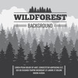 Wild coniferous pine forest vector outdoor nature background