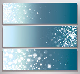 Wall Mural - vector blue abstract banners with lights and stars.