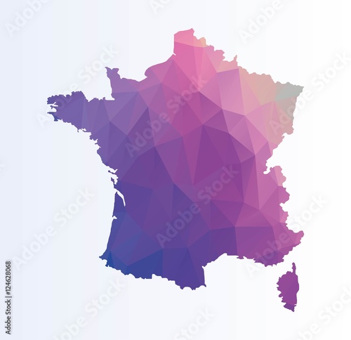 Obraz na płótnie Poygonal map of France