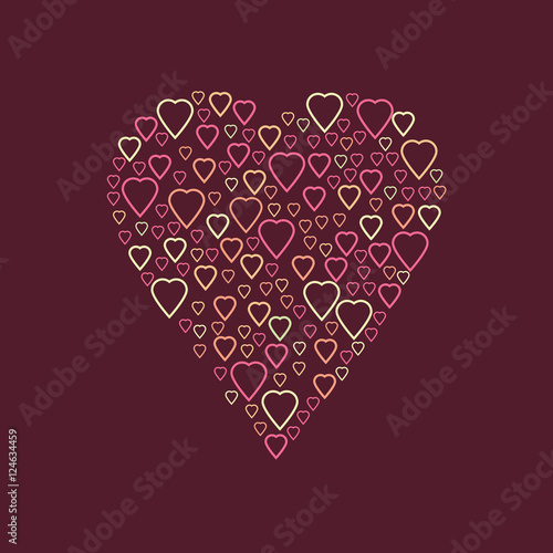 Bright Colorful Hearts Vector Background Vector Hearts Group In