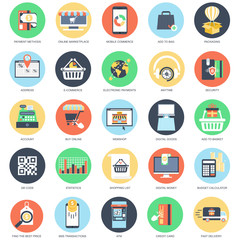 Poster - Flat conceptual icons e-commerce