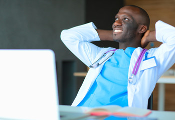 African american doctor in modern office