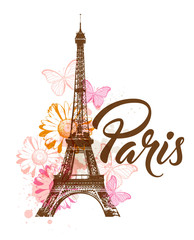 Poster - Decorative background with Paris