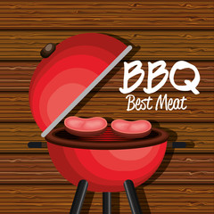 Wall Mural - barbecue time best meat vector illustration design