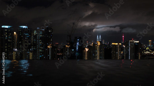 Fotomural Night illuminated Kuala Lumpur, Malaysia