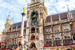 View on the main town hall with Marian column on Mary's square in Munich, Germany