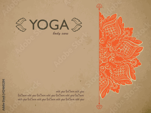 Yoga Gift Certificate Template With Mandala And Text E Concept Yoga Gift Certificate Template With Mandala And Text E Concept For Studio Beauty Salon Spa Flyer Banner Card Vector Ilration