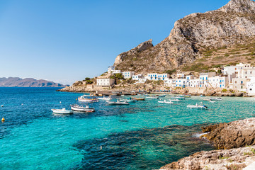 Levanzo island in the Mediterranean sea west of Sicily, Italy