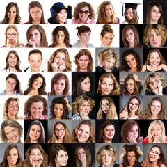 collage of woman with different expressions and moods