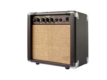 Small Acoustic Guitar Amplifier Isolated On White Background