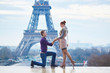 Romantic engagement in Paris