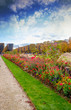 Garden of Luxembourg in Paris, France. Beautiful autumnal colors.