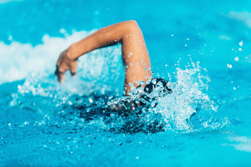 Wall Mural - Swimmer. Female swimmer in lap lanes
