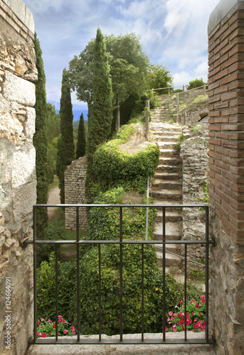 Naklejka na szybę Landscape, Barcelona, Spanish Village.