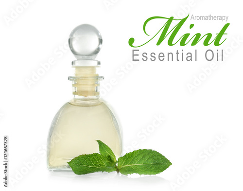 Glass Bottle Of Essence Closeup Text Aromatherapy Mint Essential Images, Photos, Reviews