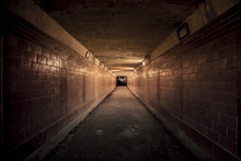 Empty Underpass Tunnel At Night