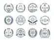© stivio5 - Outline colorless vector beer emblems, symbols, icons, pub labels, badges collection.