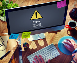 Wall Mural - error mistake online reminder beware alert concept