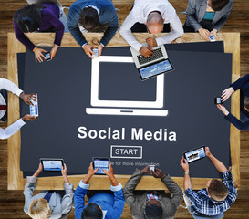 Canvas Print - Social Media Internet Networking Technology Concept