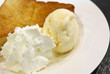 © kornnphoto - honey toast is ice cream with whipped cream and bread topped wit