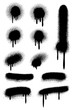 © MicroOne - Black spray paint with drips isolated on white vector set