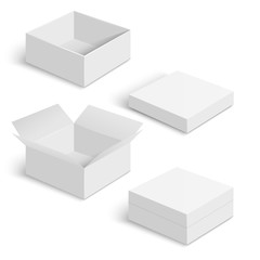 Wall Mural - White square box vector templates set