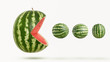 funny pacman watermelon