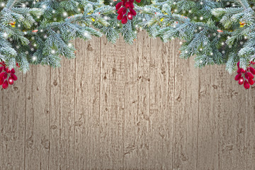 Grunge wooden Christmas border