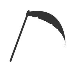 Wall Mural - halloween scythe vector symbol icon design.