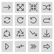 © skarin - Vector black line arrow icons set