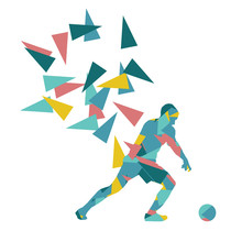 Soccer Football Player Vector Background Abstract Illustration C