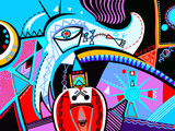 original abstract digital contemporary art vibrant colorful geom