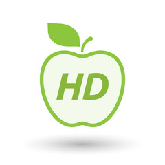 Wall Mural - Isolated line art fresh apple fruit icon with    the text HD