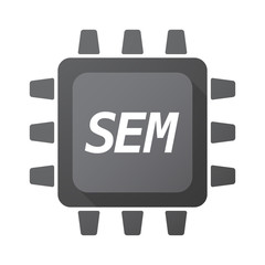 Wall Mural - Isolated Central Processing Unit icon with    the text SEM