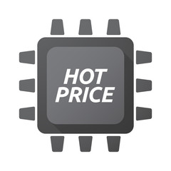 Wall Mural - Isolated Central Processing Unit icon with    the text HOT PRICE