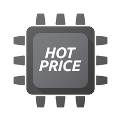 Wall Mural - Isolated Central Processing Unit icon with    the text HOT PRICE