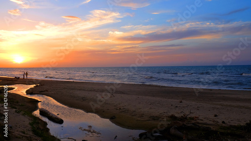 Vászonkép  Sunset at Corozal, Honduras