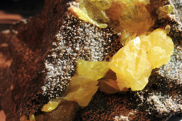 Wall Mural - yellow sulphur mineral